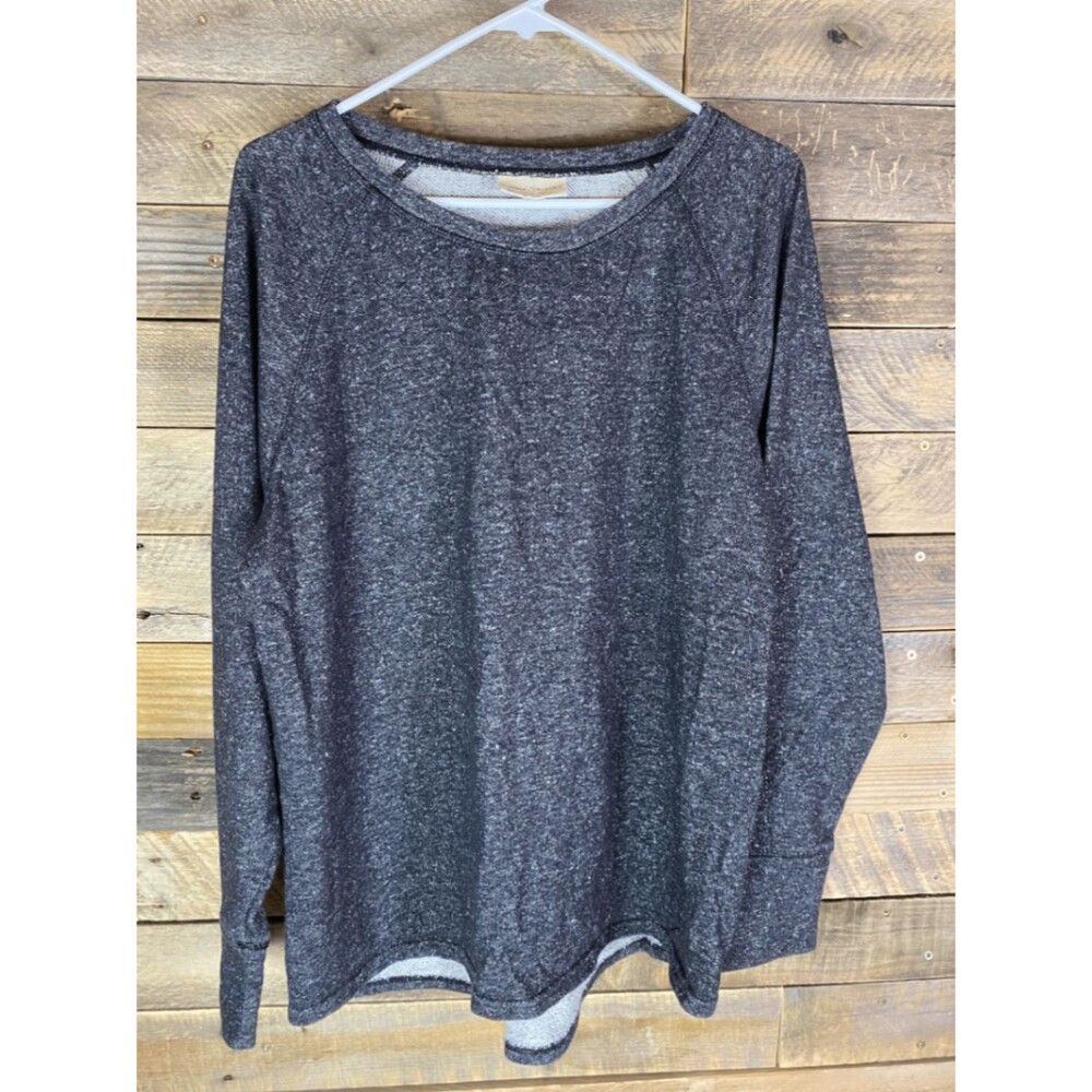 Bobbie Brooks Women's Sweatshirt Charcoal Gray Heathered 2X Plus Cotton Blend